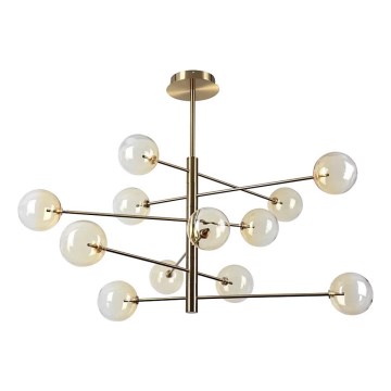 Ideal Lux - Світлодіодна люстра на штанзі EQUINOXE 12xG4/2W/230V діаметр 128,1 см латунь/димчастий
