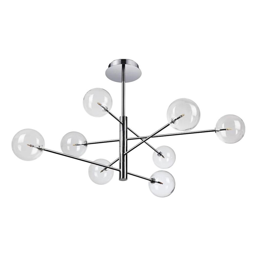 Ideal Lux - Світлодіодна люстра на штанзі EQUINOXE 8xG4/2W/230V діаметр 128 см глянцевий хром/прозорий