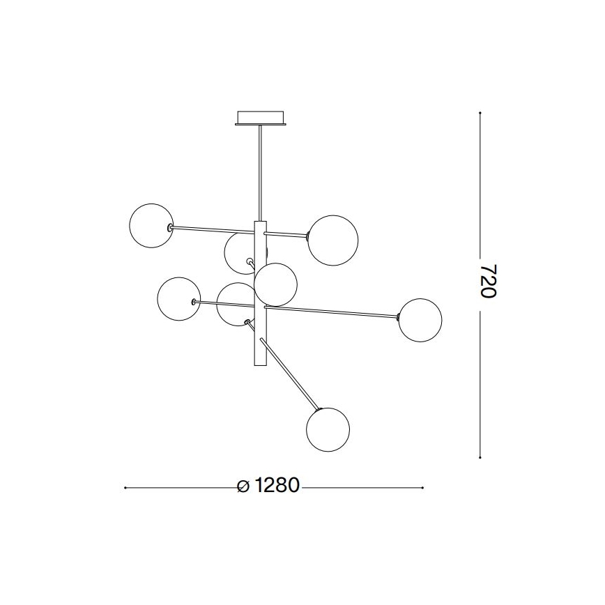 Ideal Lux - Світлодіодна люстра на штанзі EQUINOXE 8xG4/2W/230V діаметр 128 см латунь/димчастий