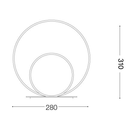 Ideal Lux - Світлодіодна настільна лампа OZ LED/22W/230V CRI 90 чорний