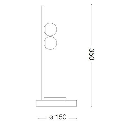 Ideal Lux - Світлодіодна настільна лампа PING PONG 2xLED/3W/230V CRI 90 латунь
