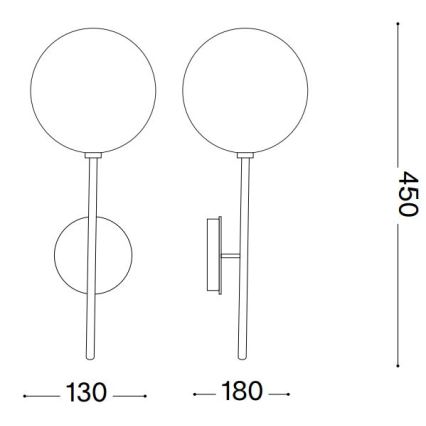 Ideal Lux - Світлодіодна настінна лампа EQUINOXE 1xG4/2W/230V латунь/димчастий