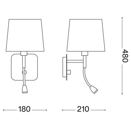 Ideal Lux - LED Гнучка настінна лампа NORDIK 1xE14/40W + LED/1,5W/230V