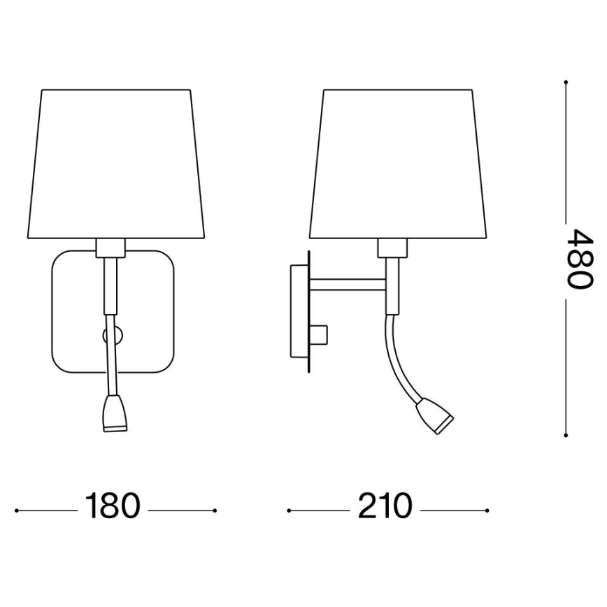 Ideal Lux - LED Гнучка настінна лампа NORDIK 1xE14/40W + LED/1,5W/230V