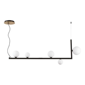 Ideal Lux - Світлодіодна підвісна люстра BIRDS 5xG9/3W/230V чорний/золотий