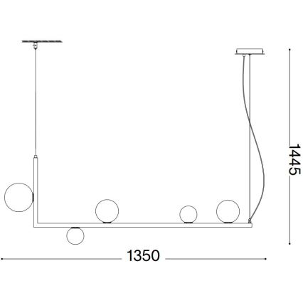 Ideal Lux - Світлодіодна підвісна люстра BIRDS 5xG9/3W/230V чорний/золотий