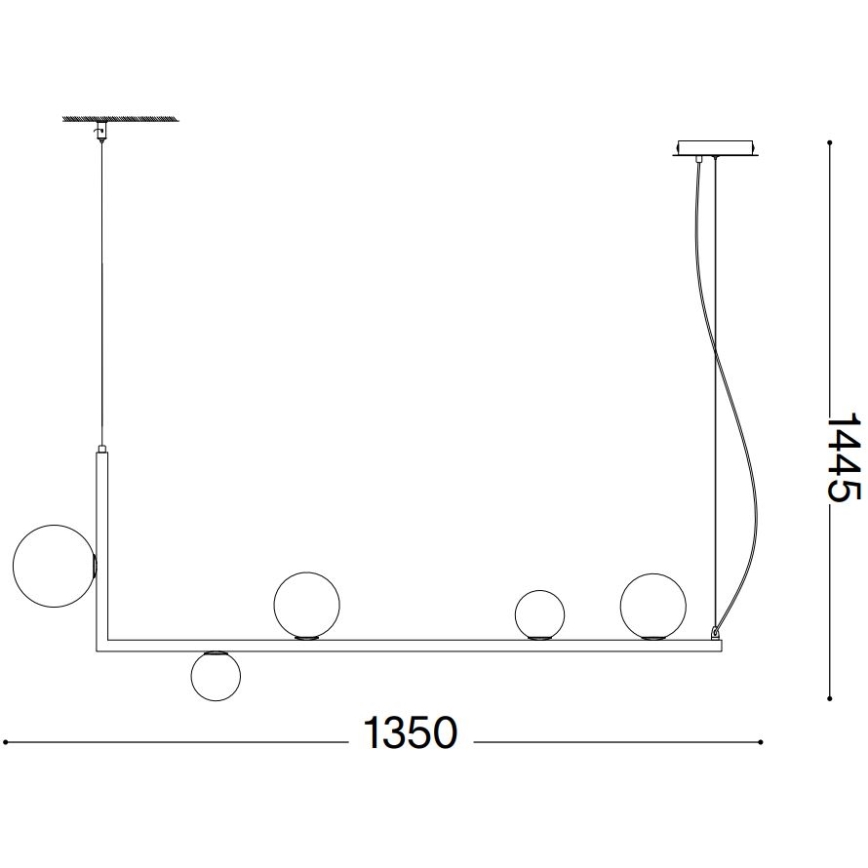 Ideal Lux - Світлодіодна підвісна люстра BIRDS 5xG9/3W/230V чорний/золотий