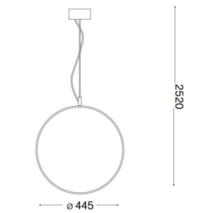 Ideal Lux - Світлодіодна підвісна люстра CIRCUS LED/29W/230V діаметр 44 см CRI 90 чорний