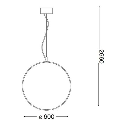 Ideal Lux - Світлодіодна підвісна люстра CIRCUS LED/33W/230V діаметр 60 см CRI 90 чорний