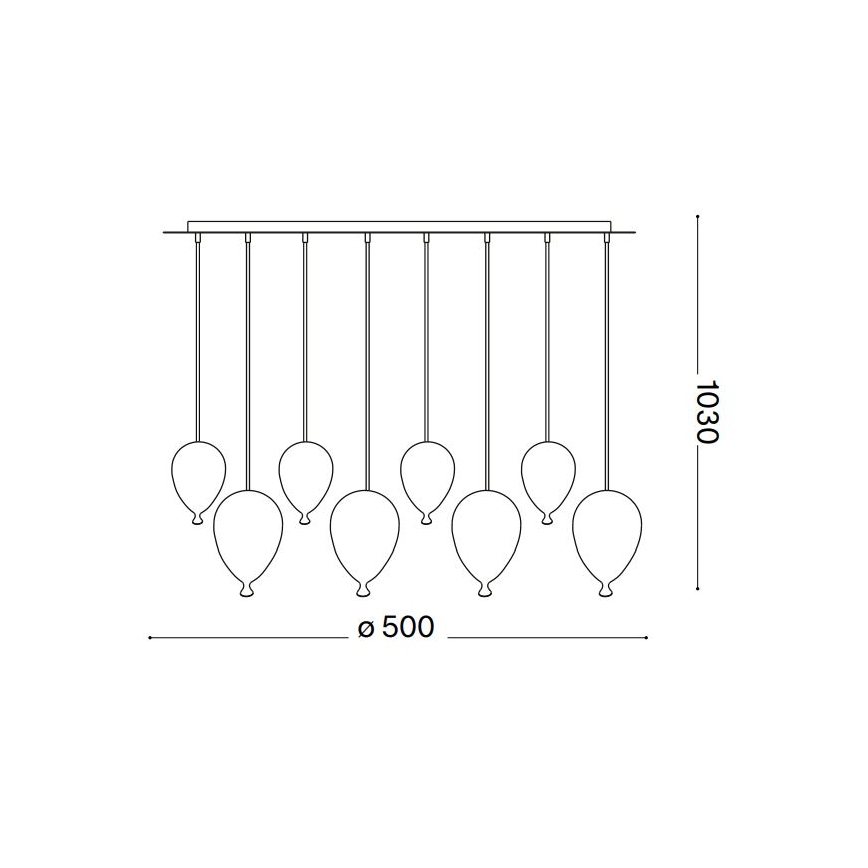 Ideal Lux - Світлодіодна підвісна люстра CLOWN 8xG9/3W/230V діаметр 50 см барвиста