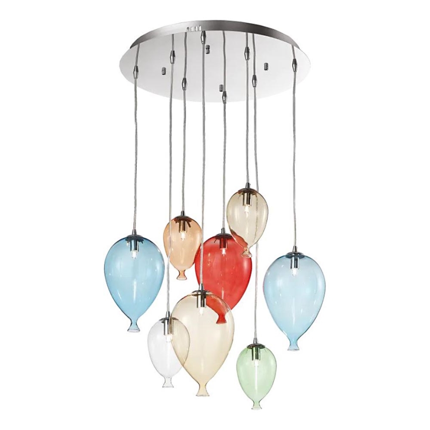 Ideal Lux - Світлодіодна підвісна люстра CLOWN 8xG9/3W/230V діаметр 50 см барвиста