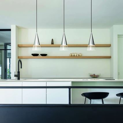 Ideal Lux - Світлодіодна підвісна люстра CONO 1xGU10/7W/230V діаметр 15 см CRI 90 глянцевий хром
