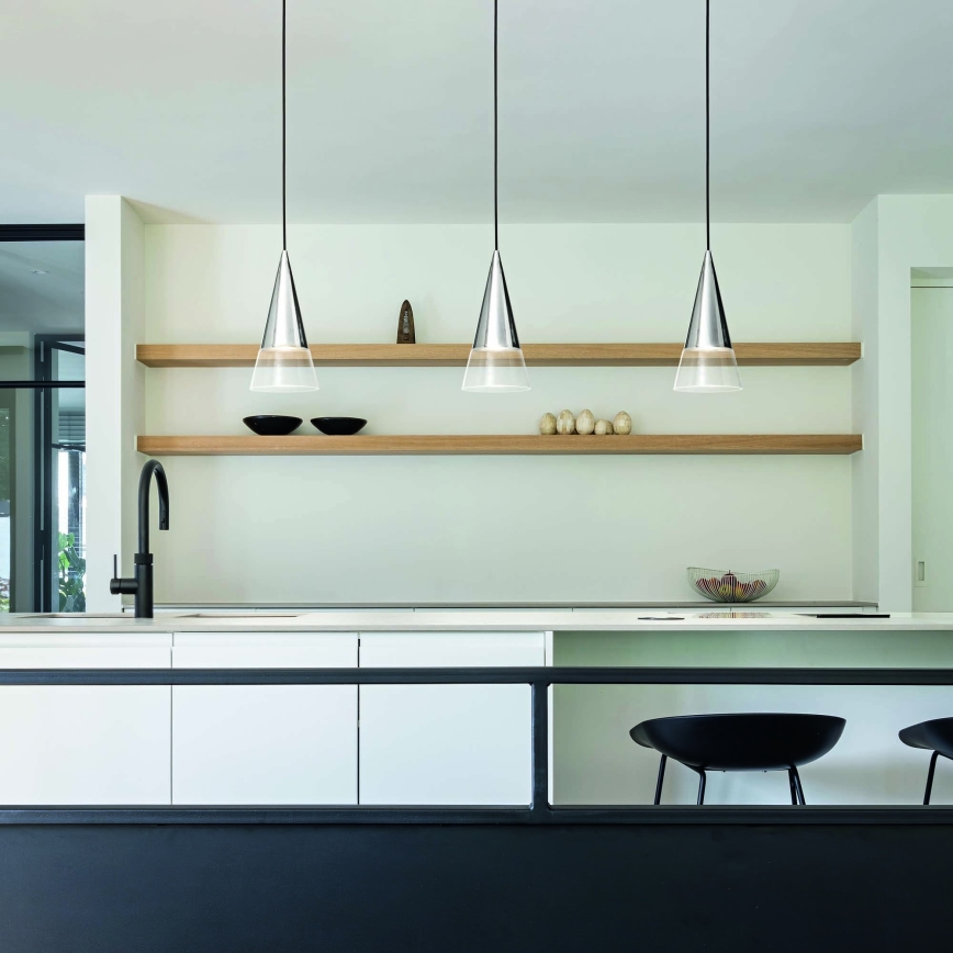 Ideal Lux - Світлодіодна підвісна люстра CONO 1xGU10/7W/230V діаметр 15 см CRI 90 глянцевий хром