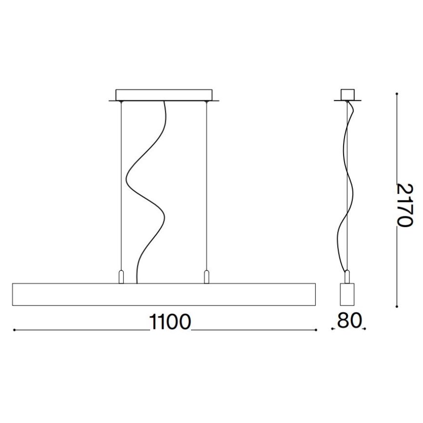 Ideal Lux - Світлодіодна підвісна люстра CRAFT LED/32W/230V CRI 90 бук
