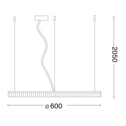 Ideal Lux - Світлодіодна підвісна люстра CROWN LED/30W/230V 3000K діаметр 60 см CRI 90 латунь