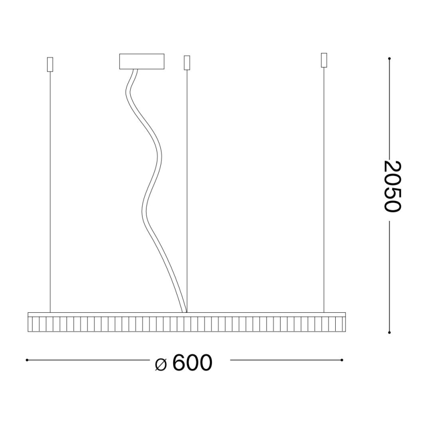 Ideal Lux - Світлодіодна підвісна люстра CROWN LED/30W/230V 3000K діаметр 60 см CRI 90 латунь