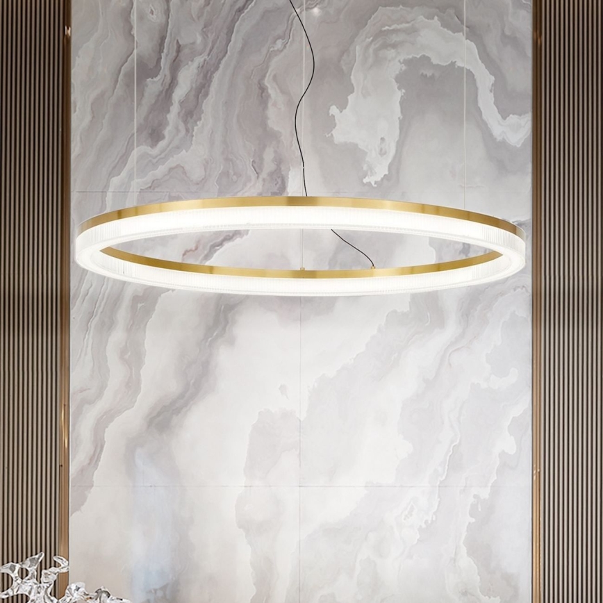 Ideal Lux - Світлодіодна підвісна люстра CROWN LED/42W/230V 3000K діаметр 80 см CRI 90 латунь