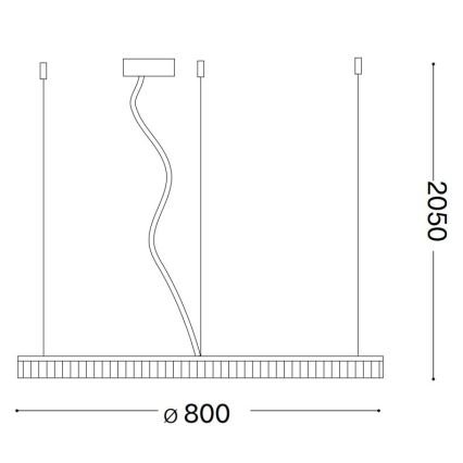Ideal Lux - Світлодіодна підвісна люстра CROWN LED/42W/230V 3000K діаметр 80 см CRI 90 латунь