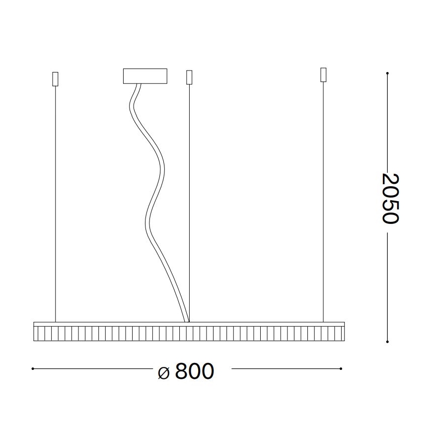 Ideal Lux - Світлодіодна підвісна люстра CROWN LED/42W/230V 3000K діаметр 80 см CRI 90 латунь