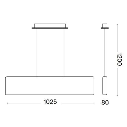 Ideal Lux - Світлодіодна підвісна люстра DESK LED/32W/230V 102,5 см CRI 90 чорний