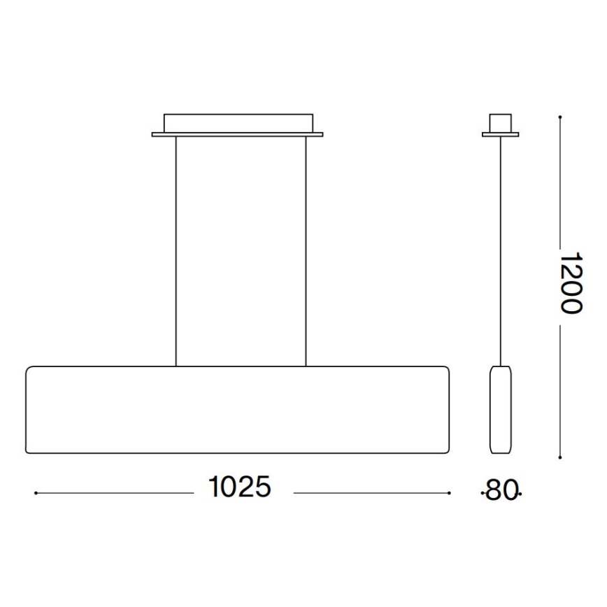 Ideal Lux - Світлодіодна підвісна люстра DESK LED/32W/230V 102,5 см CRI 90 чорний