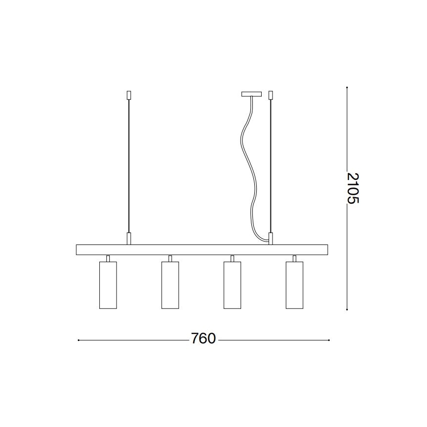 Ideal Lux - Світлодіодна підвісна люстра DYNAMITE 4xGU10/7W/230V CRI 90 чорний/латунь