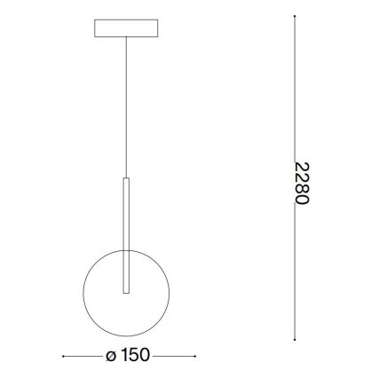 Ideal Lux - Світлодіодна підвісна люстра EQUINOXE 1xG4/2W/230V діаметр 15 см латунь/прозорий