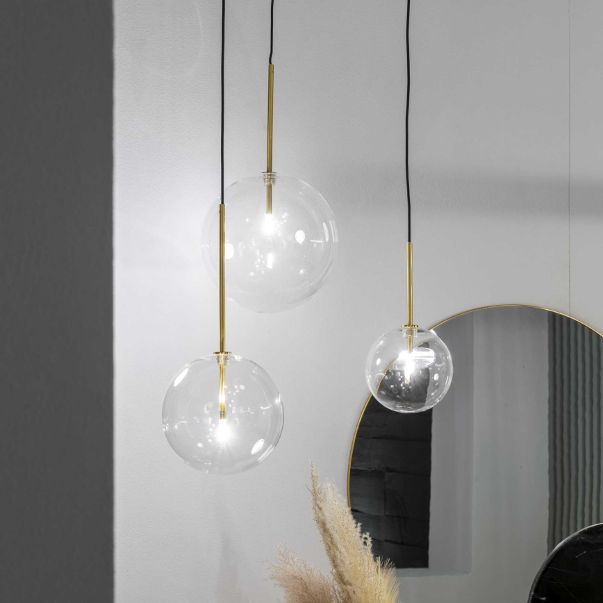 Ideal Lux - Світлодіодна підвісна люстра EQUINOXE 1xG4/2W/230V діаметр 15 см латунь/прозорий