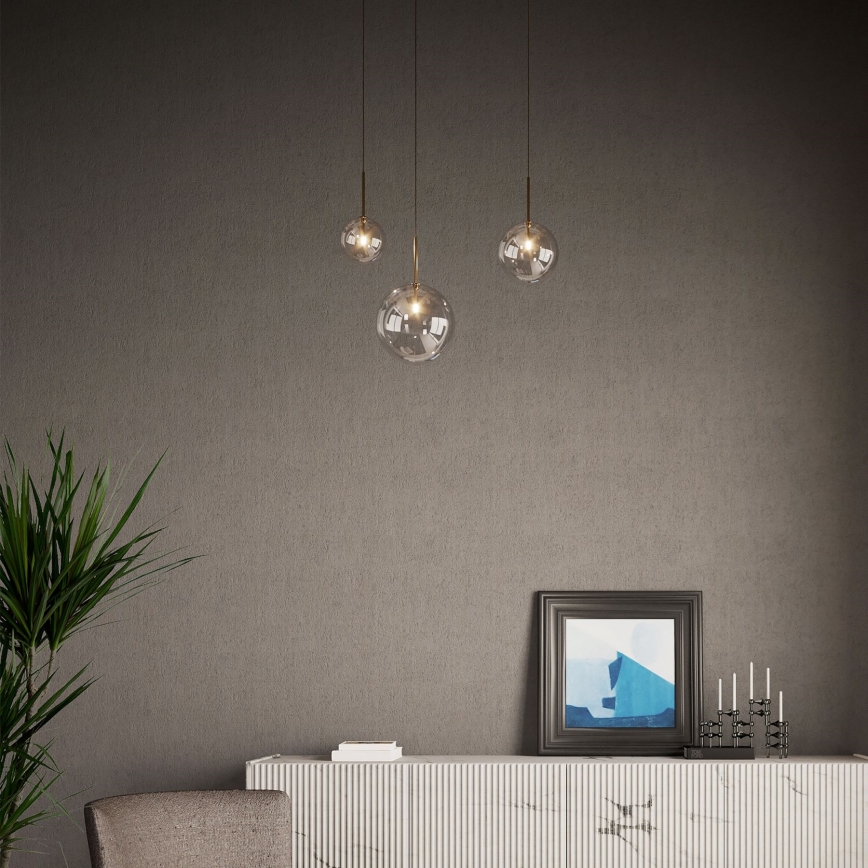 Ideal Lux - Світлодіодна підвісна люстра EQUINOXE 1xG4/2W/230V діаметр 25 см латунь/димчастий