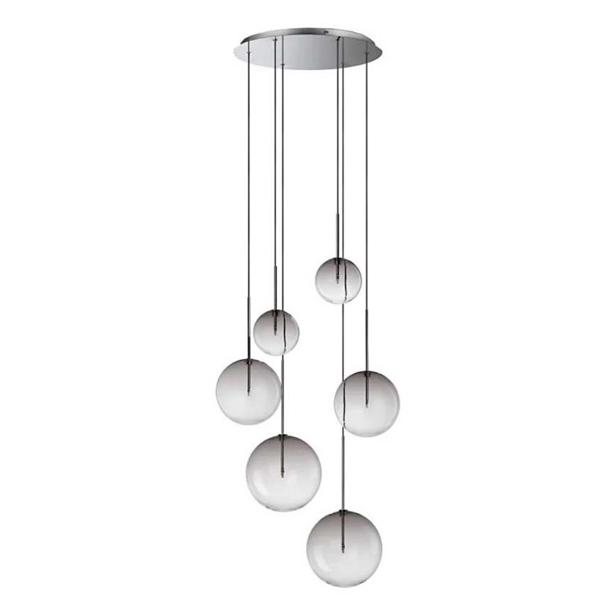 Ideal Lux - Світлодіодна підвісна люстра EQUINOXE 6xG4/2W/230V діаметр 65 см глянцевий хром/димчастий