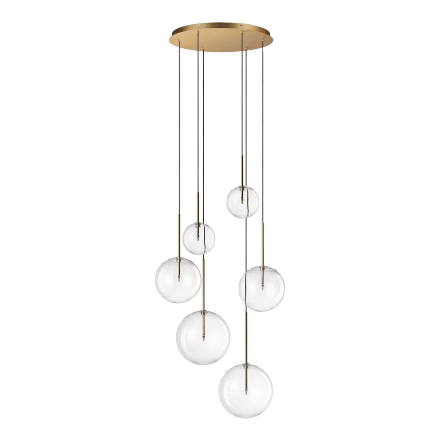 Ideal Lux - Світлодіодна підвісна люстра EQUINOXE 6xG4/2W/230V діаметр 65 см латунь/прозорий