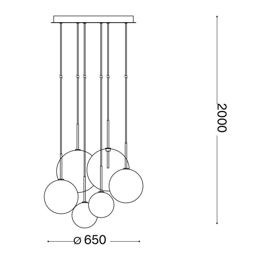 Ideal Lux - Світлодіодна підвісна люстра EQUINOXE 6xG4/2W/230V діаметр 65 см латунь/прозорий