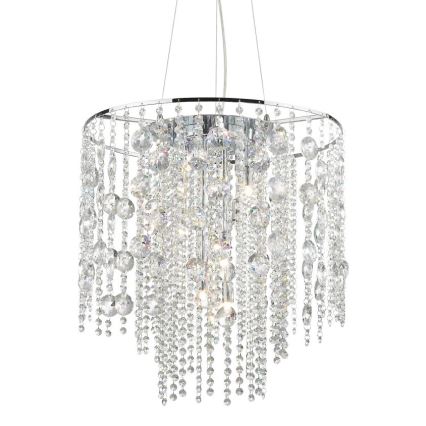 Ideal Lux - Кришталева підвісна LED люстра EVASIONE 10xG9/3W/230V діаметр 51 см глянцевий хром