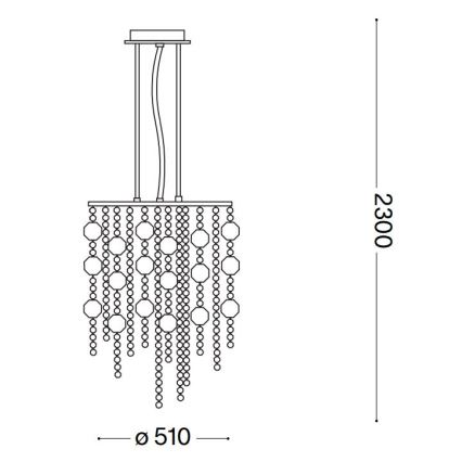 Ideal Lux - Кришталева підвісна LED люстра EVASIONE 10xG9/3W/230V діаметр 51 см глянцевий хром
