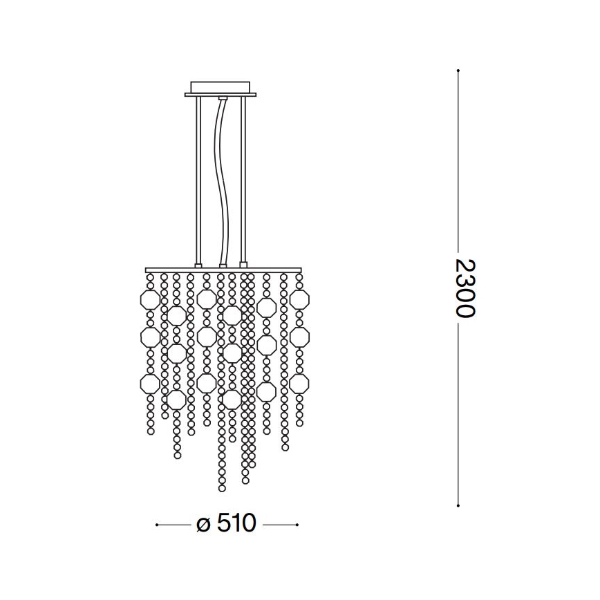 Ideal Lux - Кришталева підвісна LED люстра EVASIONE 10xG9/3W/230V діаметр 51 см глянцевий хром