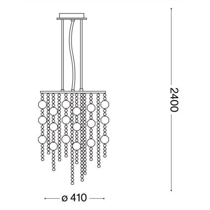 Ideal Lux - Кришталева підвісна LED люстра EVASIONE 8xG9/3W/230V діаметр 41 см глянцевий хром