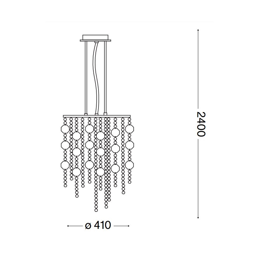 Ideal Lux - Кришталева підвісна LED люстра EVASIONE 8xG9/3W/230V діаметр 41 см глянцевий хром