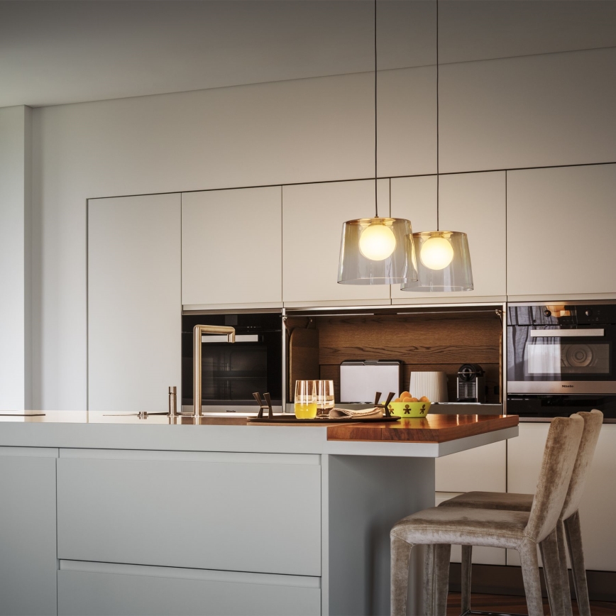 Ideal Lux - Світлодіодна підвісна люстра FADE 1xG9/3W/230V діаметр 27,3 см золотий/димчастий