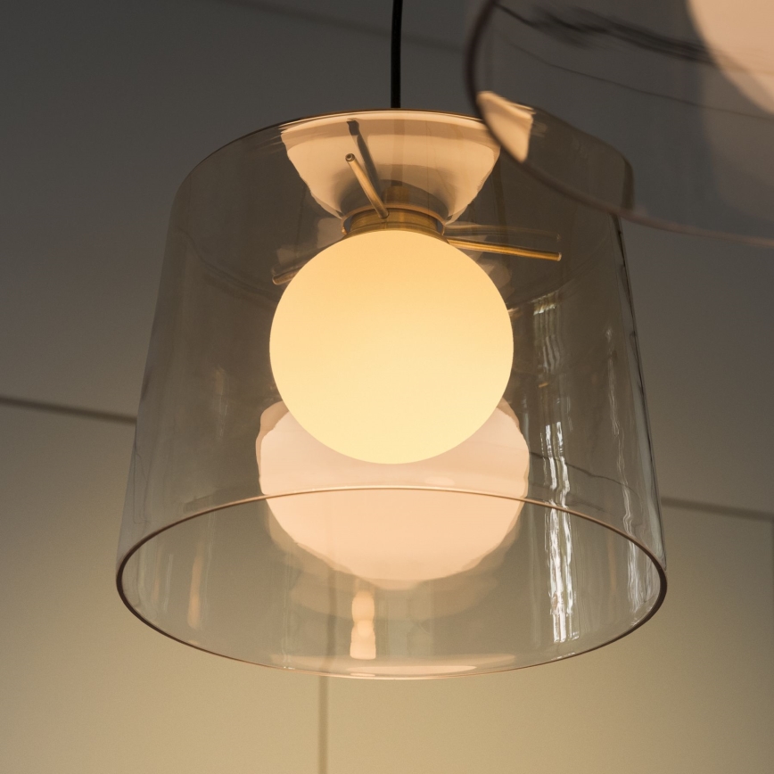 Ideal Lux - Світлодіодна підвісна люстра FADE 1xG9/3W/230V діаметр 27,3 см золотий/димчастий