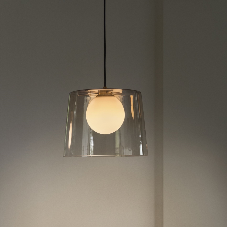 Ideal Lux - Світлодіодна підвісна люстра FADE 1xG9/3W/230V діаметр 27,3 см золотий/димчастий