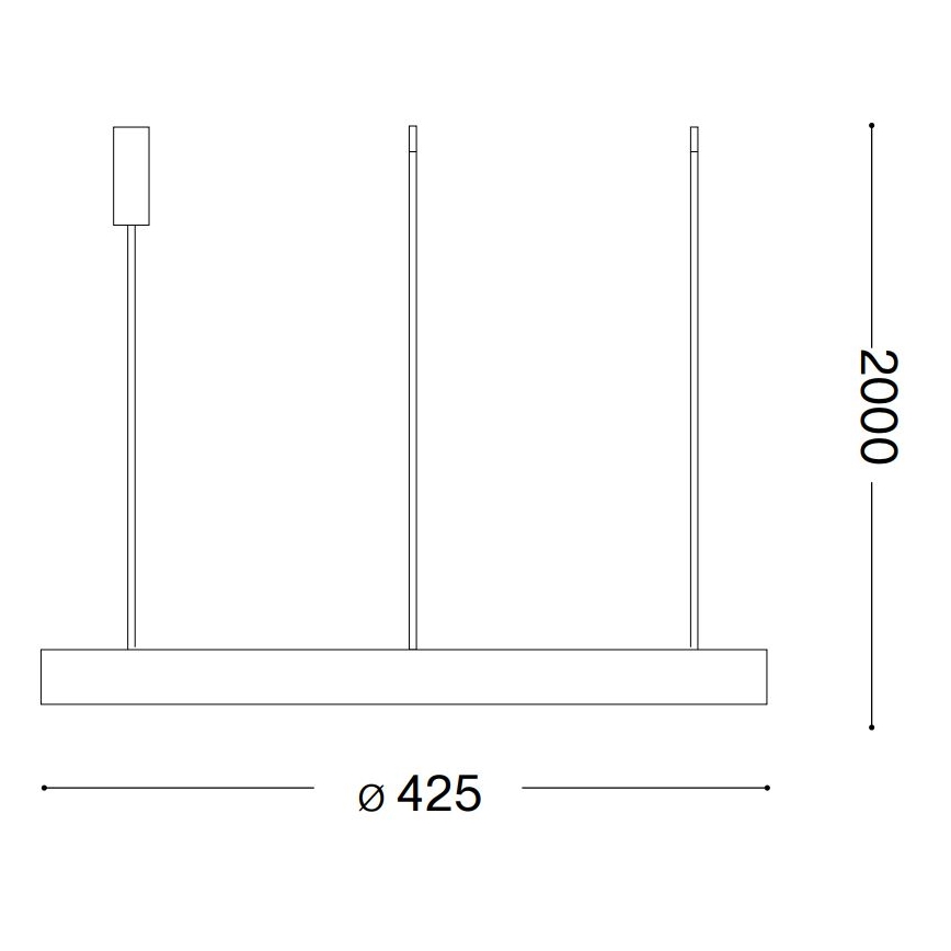 Ideal Lux - Світлодіодна підвісна люстра GEMINI LED/38W/230V діаметр 42,5 см CRI 90 чорний