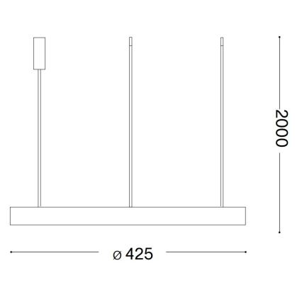 Ideal Lux - Світлодіодна підвісна люстра GEMINI LED/38W/230V діаметр 42,5 см CRI 90 чорний