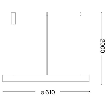 Ideal Lux - Світлодіодна підвісна люстра GEMINI LED/48W/230V діаметр 61 см CRI 90 чорний