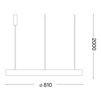 Ideal Lux - Світлодіодна підвісна люстра GEMINI LED/59W/230V діаметр 81 см CRI 90 золотий