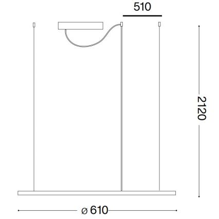 Ideal Lux - Світлодіодна підвісна люстра HULAHOOP LED/28W/230V 3000K діаметр 61 см CRI 90 білий