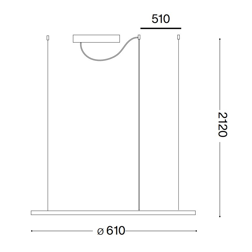 Ideal Lux - Світлодіодна підвісна люстра HULAHOOP LED/28W/230V 3000K діаметр 61 см CRI 90 білий