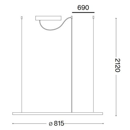 Ideal Lux - Світлодіодна підвісна люстра HULAHOOP LED/39W/230V 3000K діаметр 81,5 см CRI 90 білий