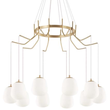 Ideal Lux - Світлодіодна підвісна люстра KAROUSEL 10xG9/3W/230V діаметр 82,5 см латунь
