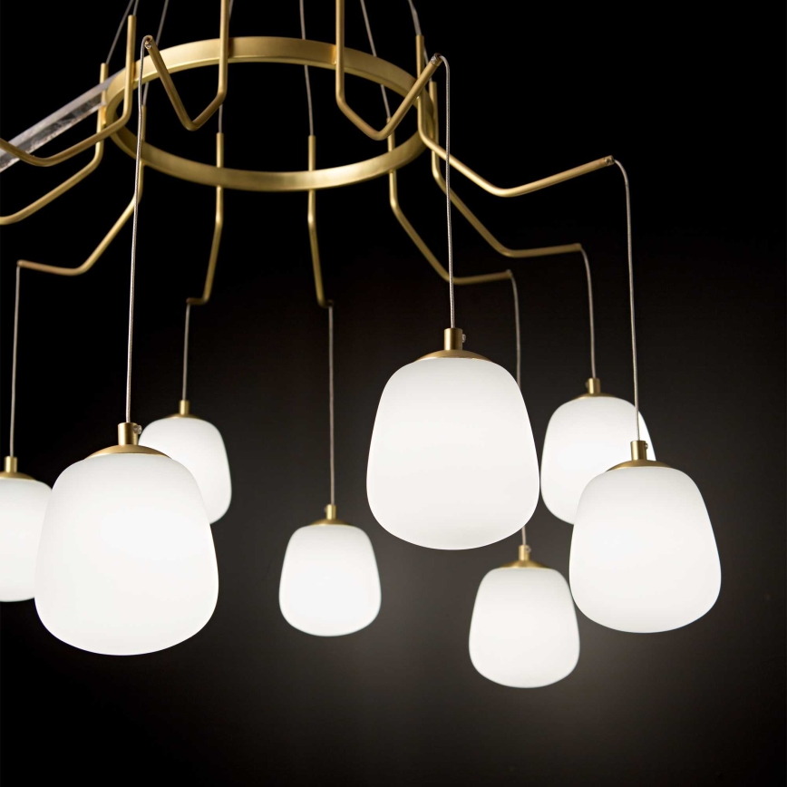 Ideal Lux - Світлодіодна підвісна люстра KAROUSEL 10xG9/3W/230V діаметр 82,5 см латунь