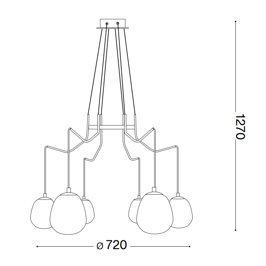 Ideal Lux - Світлодіодна підвісна люстра KAROUSEL 6xG9/3W/230V діаметр 72 см латунь
